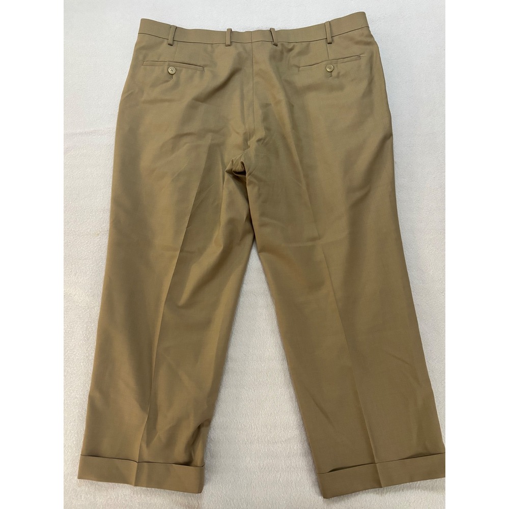 Lauren Ralph Lauren Mens 40x29 Tan 100% Wool Pleated Cuffed Dress Pants Khaki